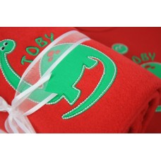 Personalised Embroidered Baby Blanket Dinosaur Design